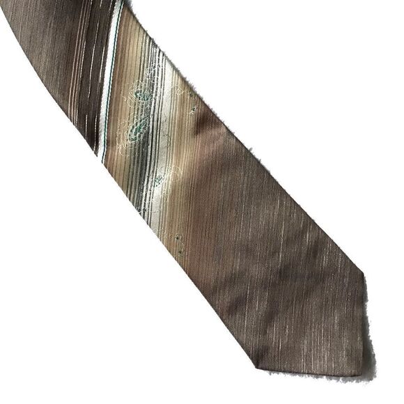 Mancini Vintage Striped Paisley Neck Tie - Picture 4 of 5